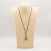 Cord Necklace Gemstone Pendant – Red Jade Clover