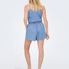 Short denim bleu clair yasmin taille élastique Femme ONLY