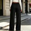 Women's Casual Loose Fit Wide Leg Pants with Drawstring and Pockets for Everyday Wear