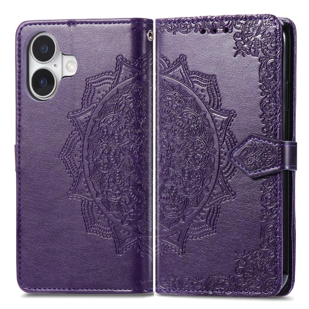For iPhone 17 Case Wallet Mandala Flower Leather Phone Cover Stand View