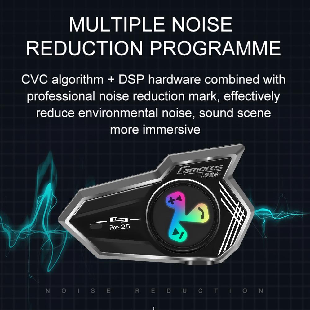 1/2pcs Por25 Motorcycle Helmet Headset Bluetooth 5.4 Wireless Earphone Handsfree Mic Headphones Music Player Moto Helmet
