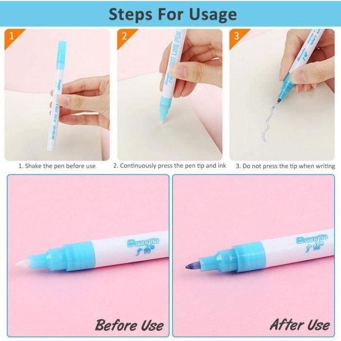 Lot de 8 stylos à double ligne - Multicolore - Feutre - Non rechargeable - Pour adultes et enfants