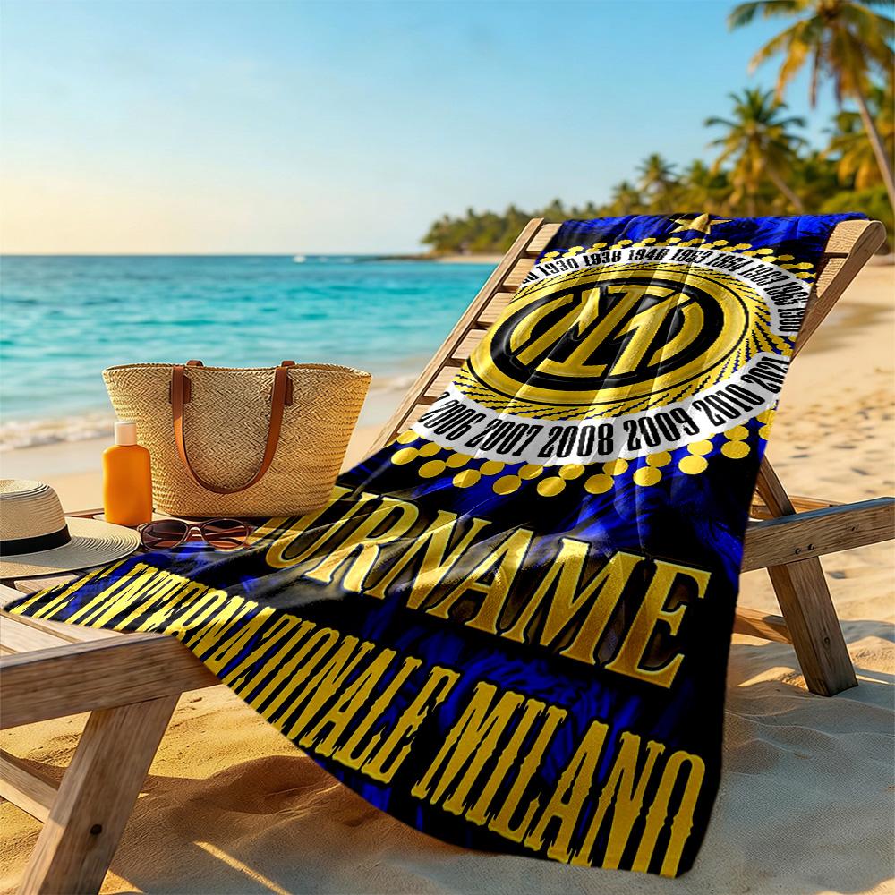 Inter Milan Customize Your Name Beach Towel Quick-Dry Soft Microfiber