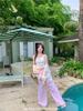 Korean Style High Waist Striped Wide-Leg Pants for Women - Spring & Autumn 2025
