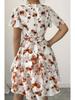 Elegant Floral Ruffled V-Neck Summer Dress - Women's Retro Holiday Style
