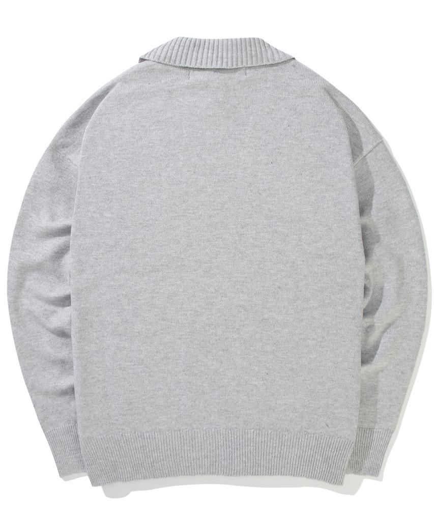 COLUMBIA UNIVERSITY 1754 Crown Over-Fit Half Sweater Light M Gray