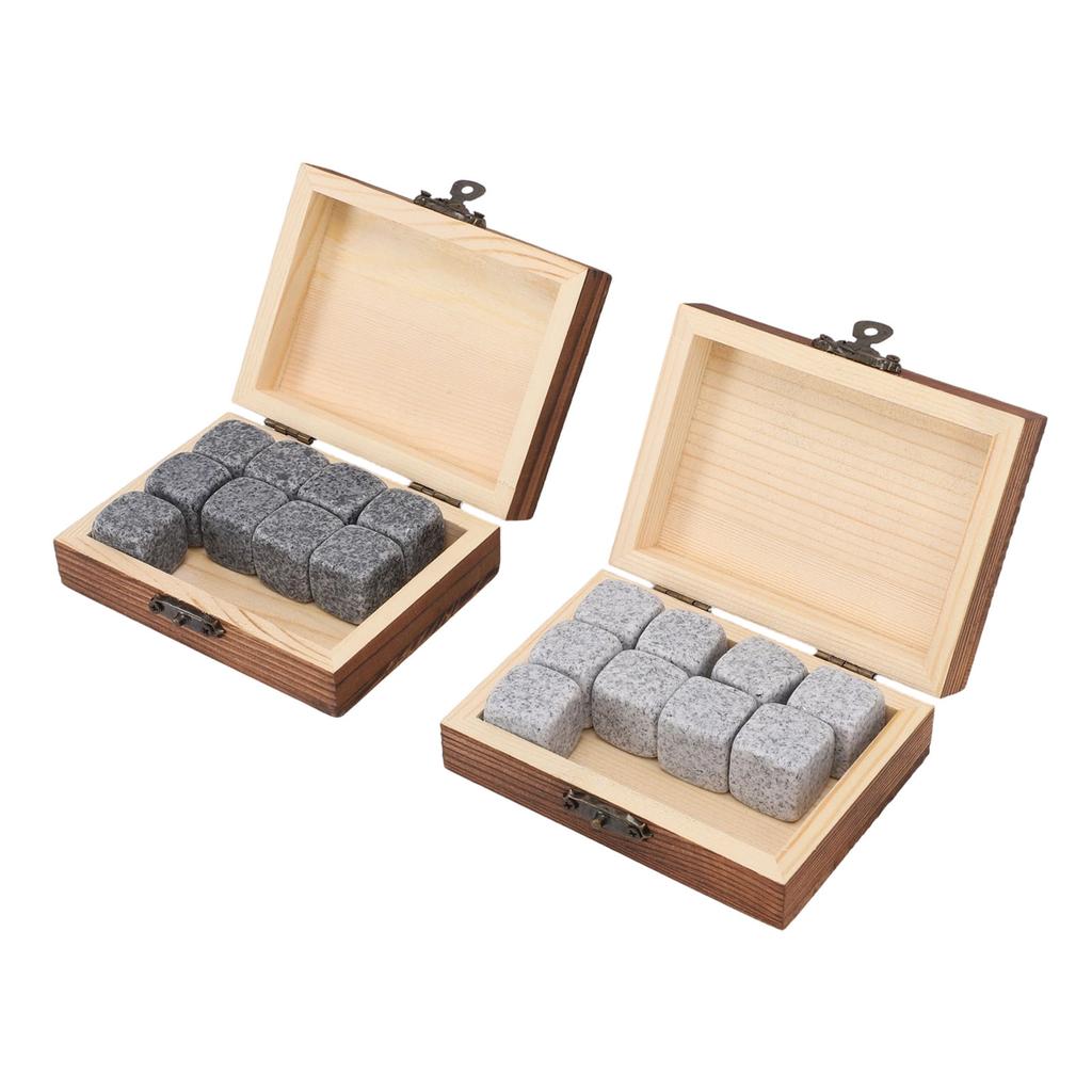Whiskey Stones Set Reusable Non Diluting Chilling Cooling Wine Beverage Whiskey Rocks Gift Box 2 Sets