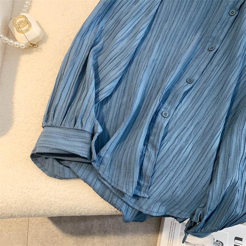 Shirt for Women Summer Oversize Cotton Loose Blouse Casual Long Sleeve Pullover Soft Loose Shirt Top