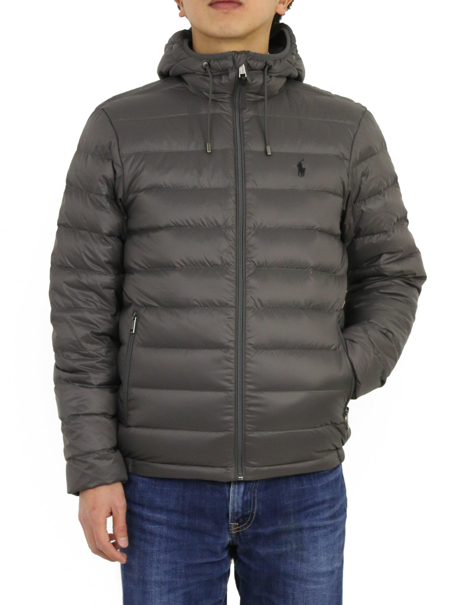 

POLO RALPH LAUREN Packable Down with Pony Size 0101676 Men s Jacket/Parka Embroidery, L, Gray,
