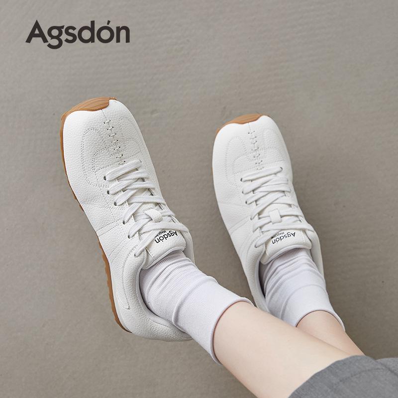Augustine White German Training Shoes Women's 2025 New Autumn Great-looking Soft-soled Flat-soled Forrest Gump Casual White Shoes