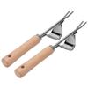 2 Stück Garten Hand Unkrautstecher Edelstahl Robust Langlebig Rostfrei Glänzender Griff Unkrautentfernungswerkzeug