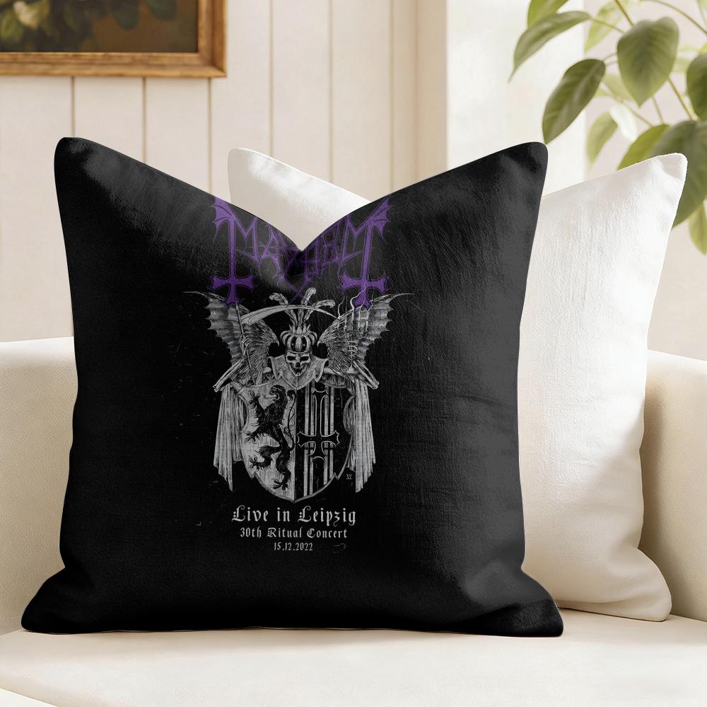 MMayhem Band Cushion Cover Eco Linen Pillow Case DoubleSided Print Breathable Durable Zipper Home Decor Gift