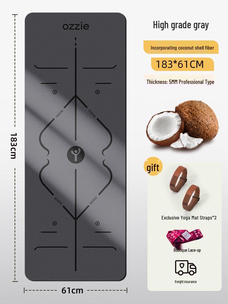 Women s Professional Anti-Slip Yoga Mat: Natural Rubber, Shock Absorption & Sound Insulation 5mm (Professional)