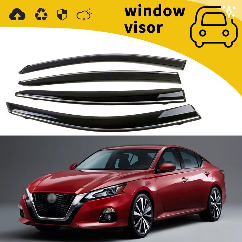 Compatible with 08-19 Nissan Teana: Rain Guards for Car Windows - Rain Deflectors, Eyebrows, Shields, and Decorative Modifications.
