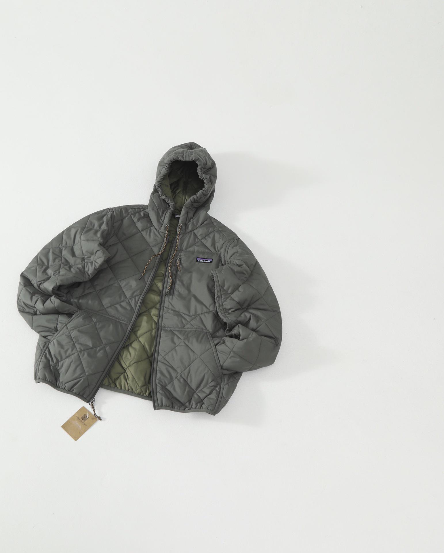 

Unisex Vintage Diamond Pattern Hooded Cotton Flight Jacket - Lightweight & Warm Small зелений