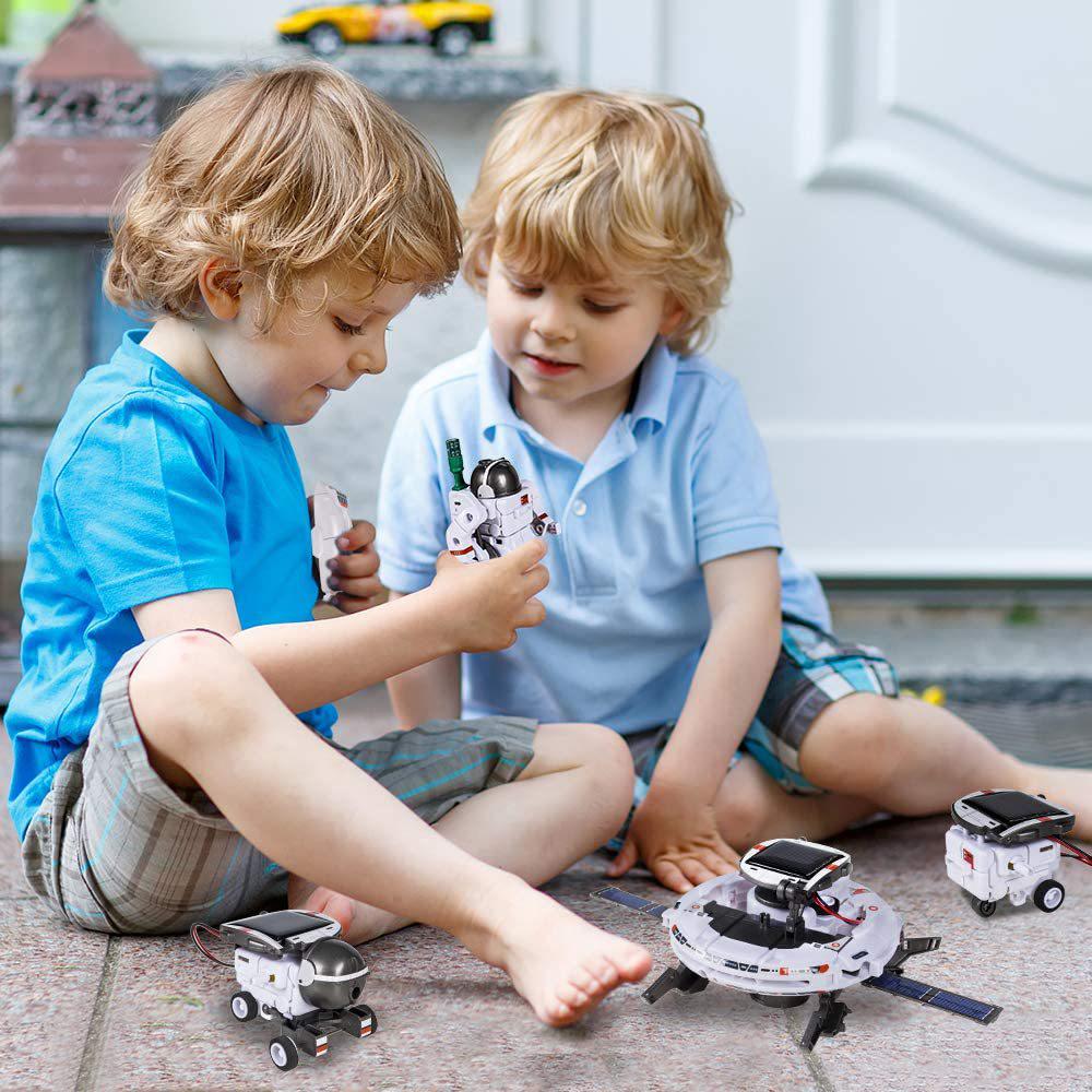 6-in-1 DIY Solar-Powered Space Building Blocks: Self-Assembled Car & Intelligent Robot Toy