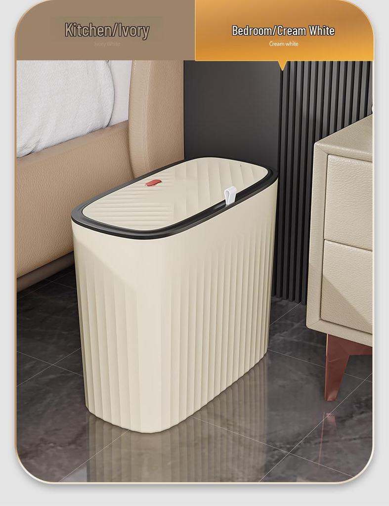 Push-Top Large Capacity Trash Can for Bathroom, Kitchen, or Living Room