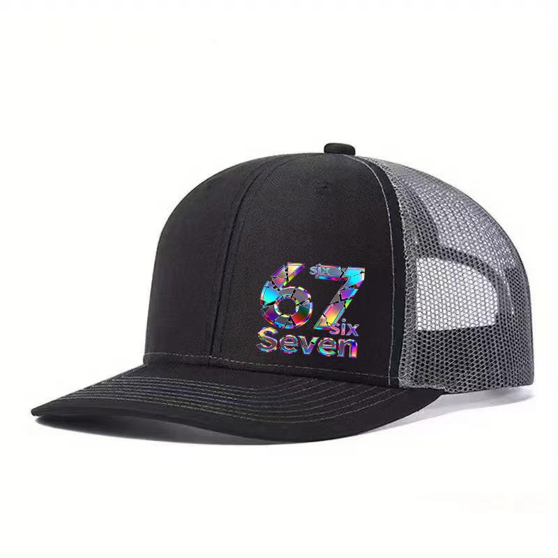 1PC American Streetwear 67 Laser Mesh Hat | Breathable and Card Free, Essential for Street Skateboarding