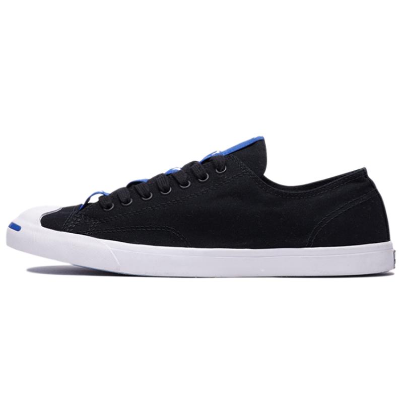 Converse Jack Purcell Open Smile Minimalist Comfortable Low-top Canvas Shoes for Men and Women in Black and Blue
