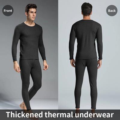 Conjunto de roupa interior térmica acolchoada e espessa para homem, camisa térmica de base de aquecimento, tamanho grande, roupas de inverno outono e conjunto de calças