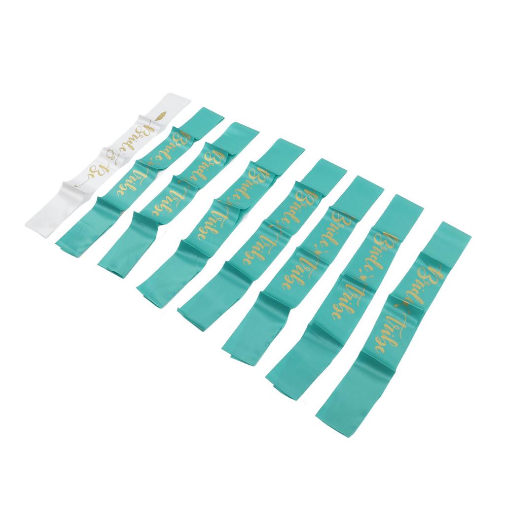 8Pcs Braut Brautjungfer Schärpe Gold Buchstaben Hypoallergen Material Hochzeit Braut zu Werden Schärpe Set für