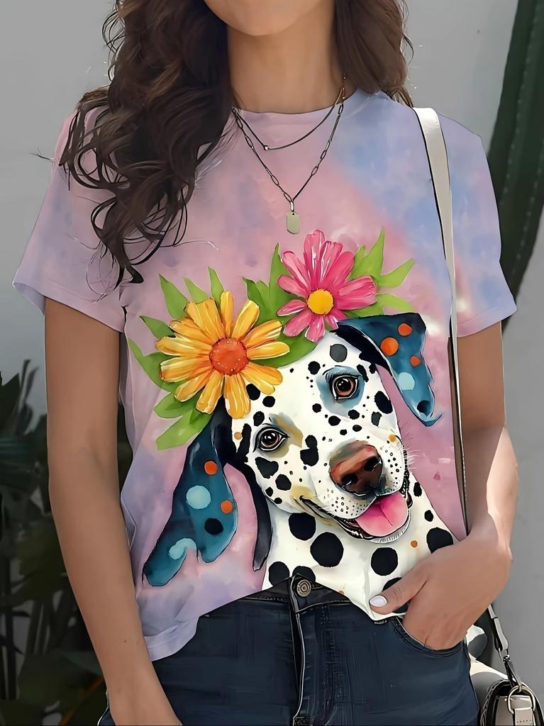 T-shirts Imprimé 3D Abeille Papillon d'Été Femmes Décontracté Col Rond Manches Courtes Streetwear Harajuku Y2k T-shirts Haut Vêtements Féminins