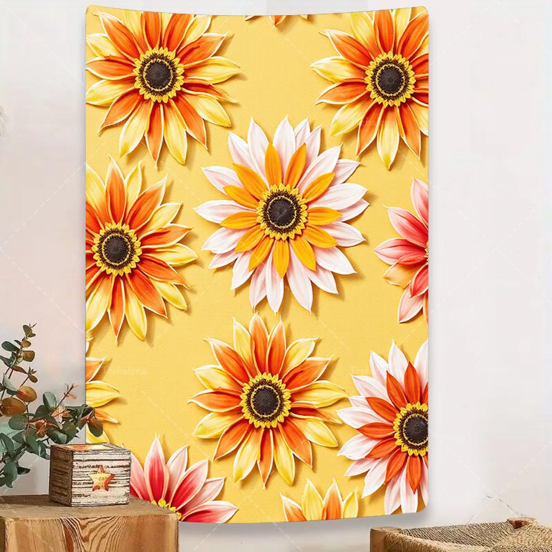 1pc Wall Tapestry Vibrant Sunflower Tapestry - Boho Chic Wall Hanging for Home Decor