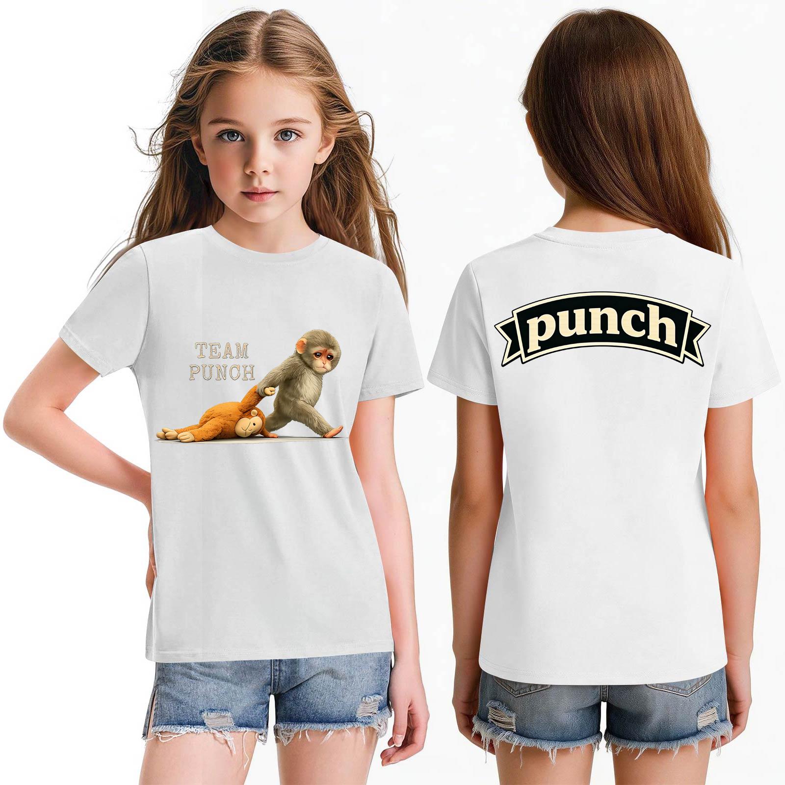 

Children s Short Sleeve Tops Casual Print T Shirt Round Neck Pullover Blouse 160 білий