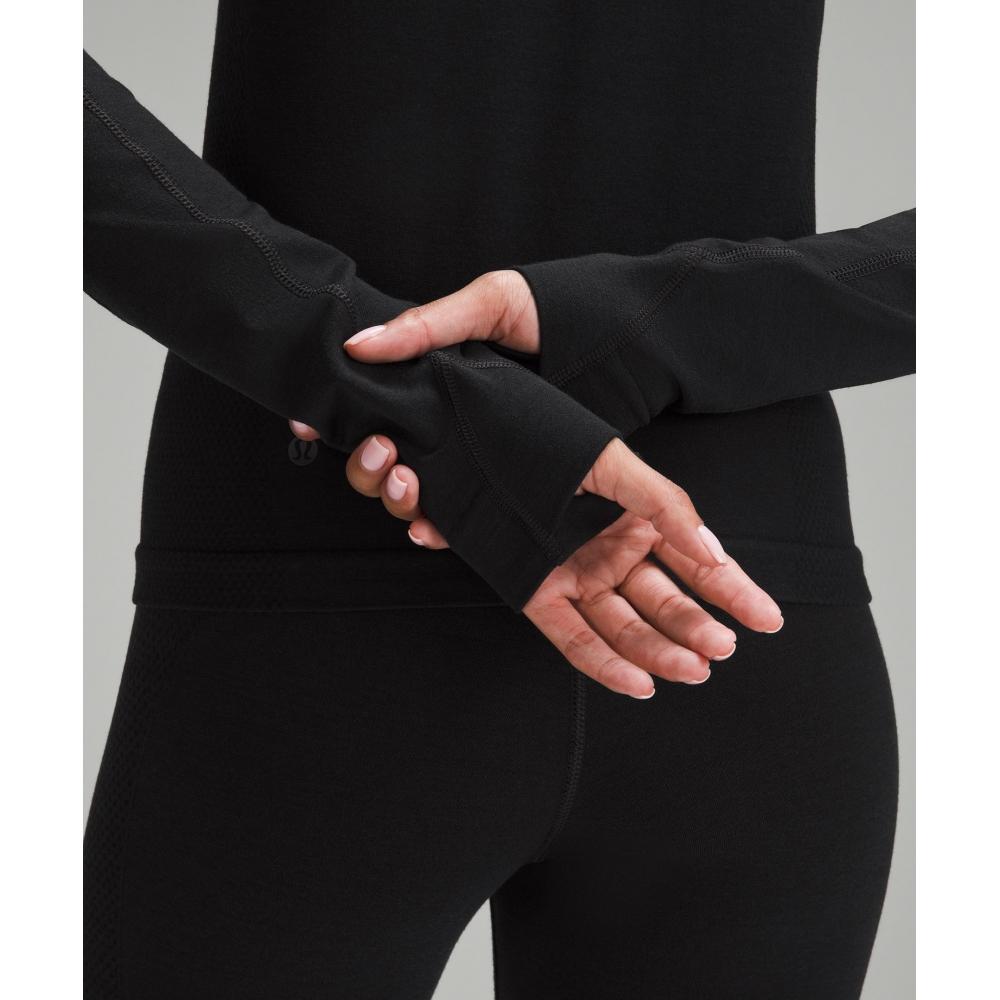 Lululemon Merino Wool Blend Base Layer Half Zip Black