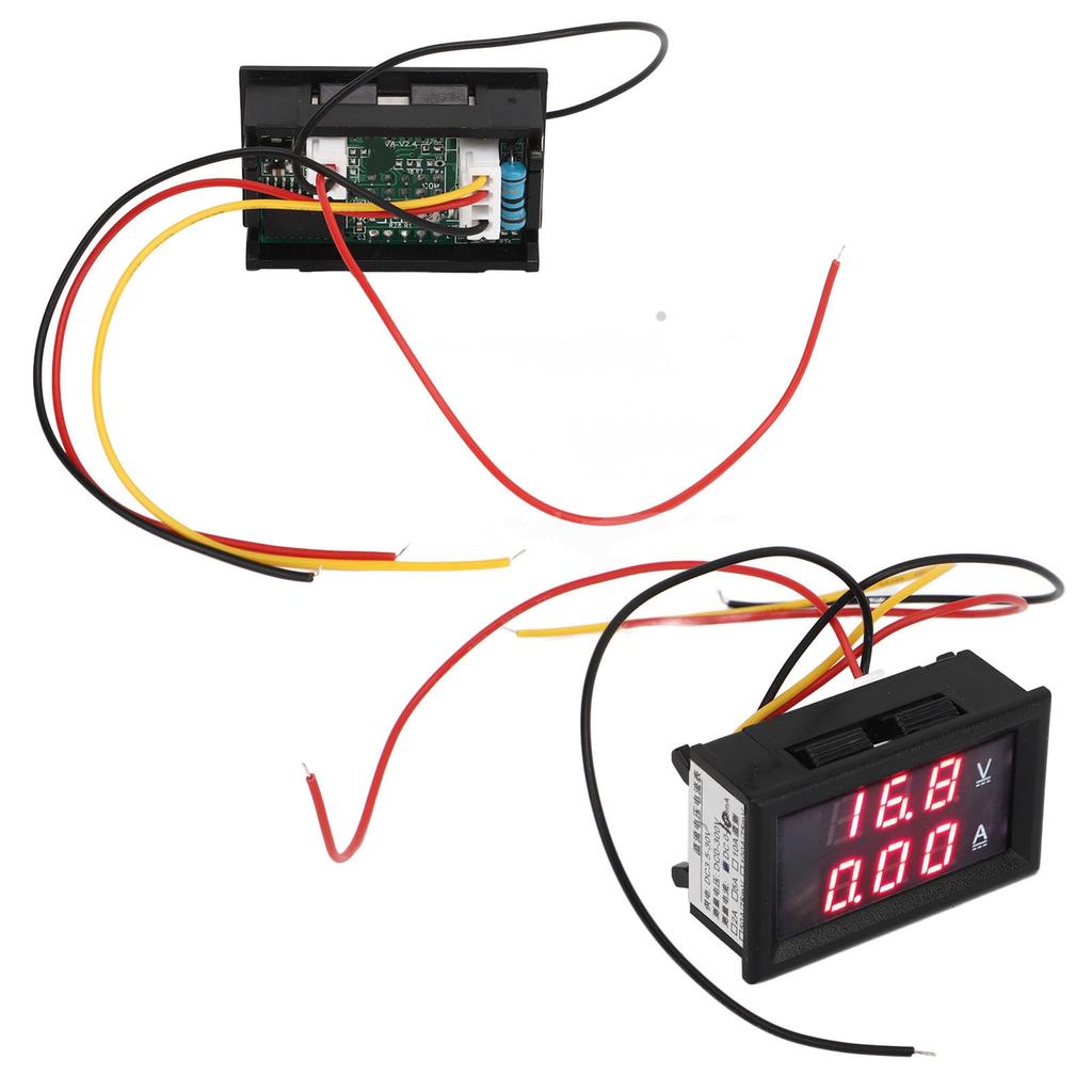 DC 0‑300V Dual Display Volt Amp Meter Digital Voltage Current Ammeter Gauge Reverse Polarity Protection