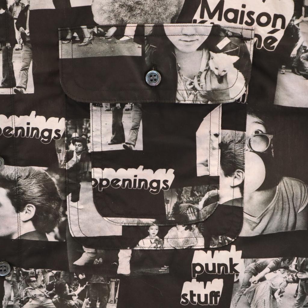 Maison Kitsune Photo Print Long Sleeve Cotton Shirt M Black Series Men's Used