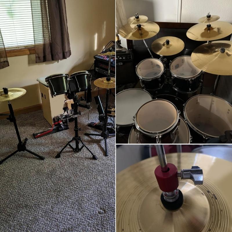 13Pcs Drum Cymbal Felt Pads Set Drum Cymbal Felt Pads and Sleeves with Wing Nuts, Washer, Drum Key Percussion Part