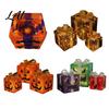 Collapsible Festival Storage Boxes 3Pcs Lighted Halloween Pumpkin Gift Boxes Spooky Face Glowing Decorative Pine Branch Accents Presents Box