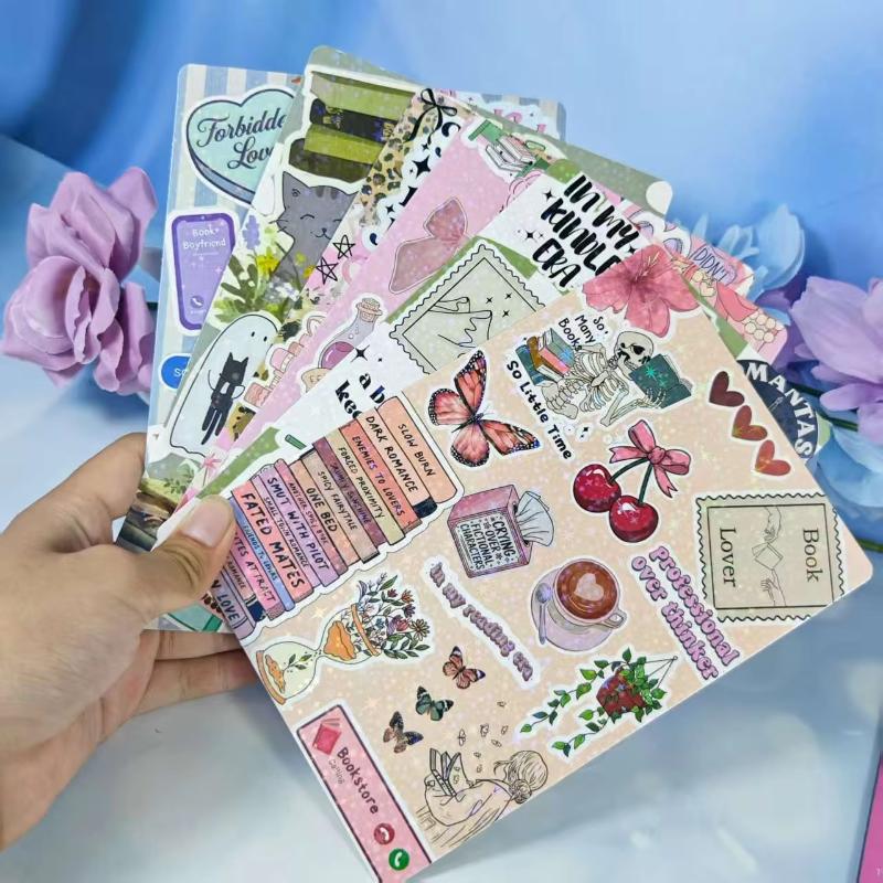 Cute Bow Pattern Insert Paper Cards Waterproof No Residue for Transparent Tablet Case E-Reader Cover Travel Portable Decor