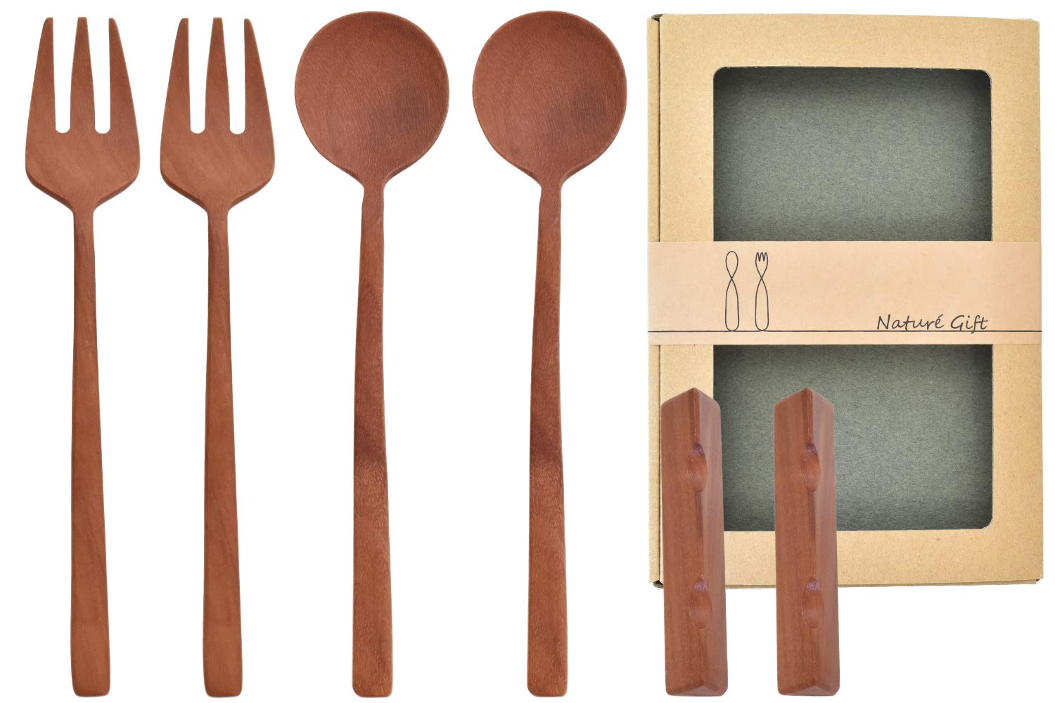 

Подарочный набор Nature Gift Пара Зеленый набор столовых приборов Натуральное дерево Подарок Новая жизнь [Подарок TOUGEI]