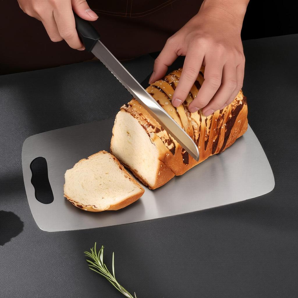 Metal Cutting Board Stainless Steel Kitchen Gadget Meat Cutting Board For Meal Prep Chicken Steak Veggie Food Camping RV Camper