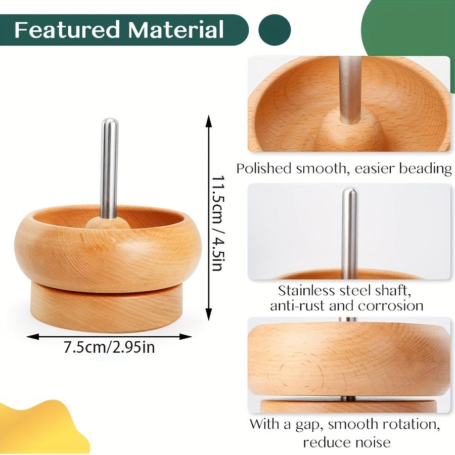 DIY Making Bead Spinner Bead Spinner for Jewelry Making, Effortless Rotating Wooden Bracelet Spinner with 1 Beading Needles