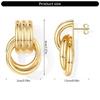 Boucles d'oreilles Clous Modernes Clous d'oreilles Multifonctionnels Texture Cuivre Bijoux pour le Bureau Adaptés aux Femmes à la Mode Cadeau