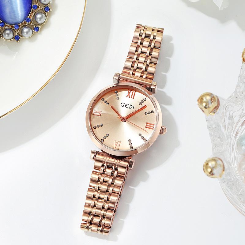 Trend Fashion Diamond Scale Steel Belt Ladies Watch Trend Waterproof Quartz Watch