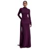 Elegantes Damen Winter Langkleid mit hohem Kragen und gefalteter Rüsche