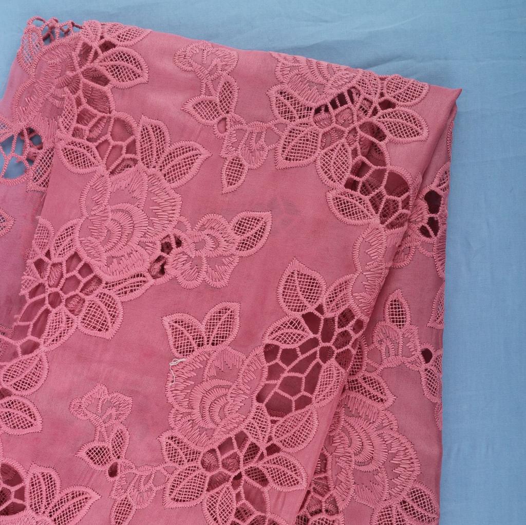 Laser Embroidery Fabric, Chiffon Double Wrinkle Embroidery Hot Cutting Fabric Water Soluble Embroidery