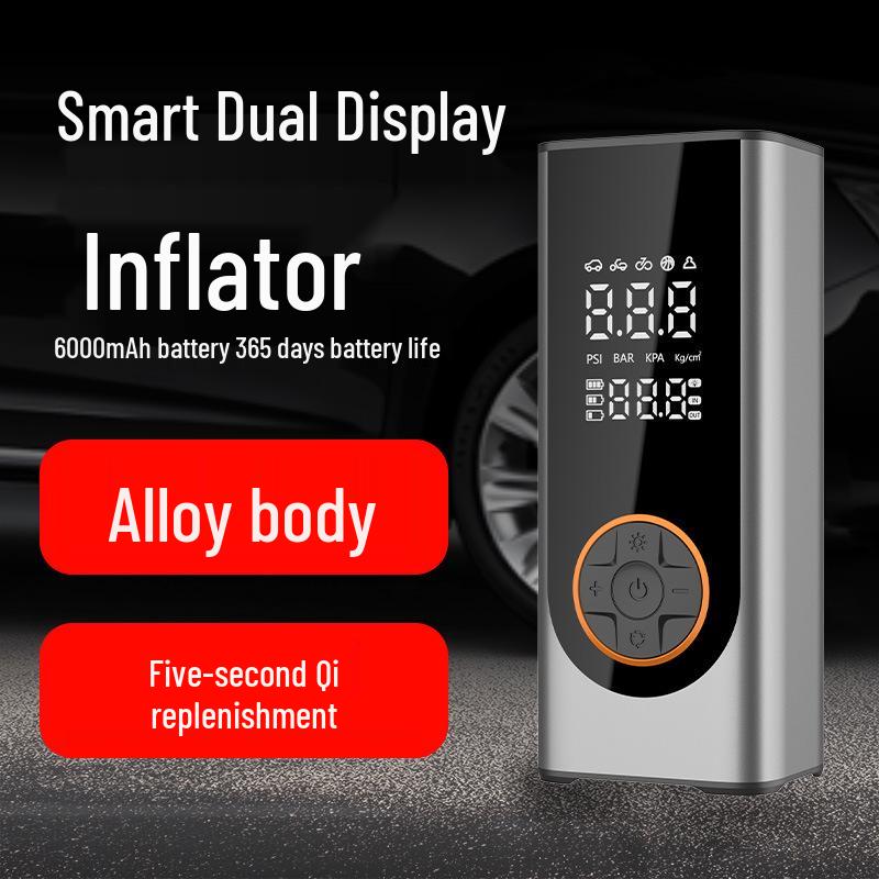 

Беспроводной умный автомобильный насос для накачивания шин - Автоматическая остановка и прочная конструкция из сплава Aluminum Alloy 22 Cylinder Large Core серебряный