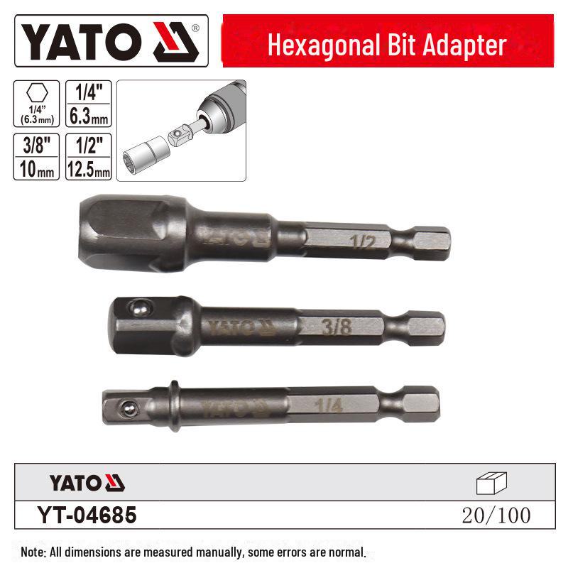 

Адаптер YATO Электрический гайковерт - Отвертка: Шестигранный хвостовик - Квадратный привод Переходник 1/4 Hexagonal Screwdriver Adapter 3-piece set