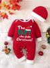 Baby Reindeer Christmas Romper: Cute Long Sleeve Holiday Onesie for Crawling