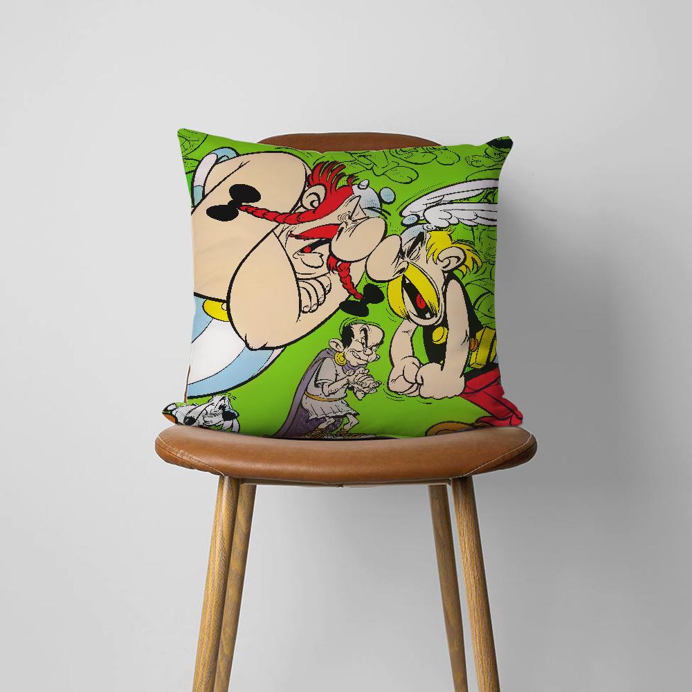 Cartoon A-Asterix And O-Obelix Adventure Comic For Bedroom Car Coffee Shop Room Soft and Living Room Sofa Decorative Pillow Case