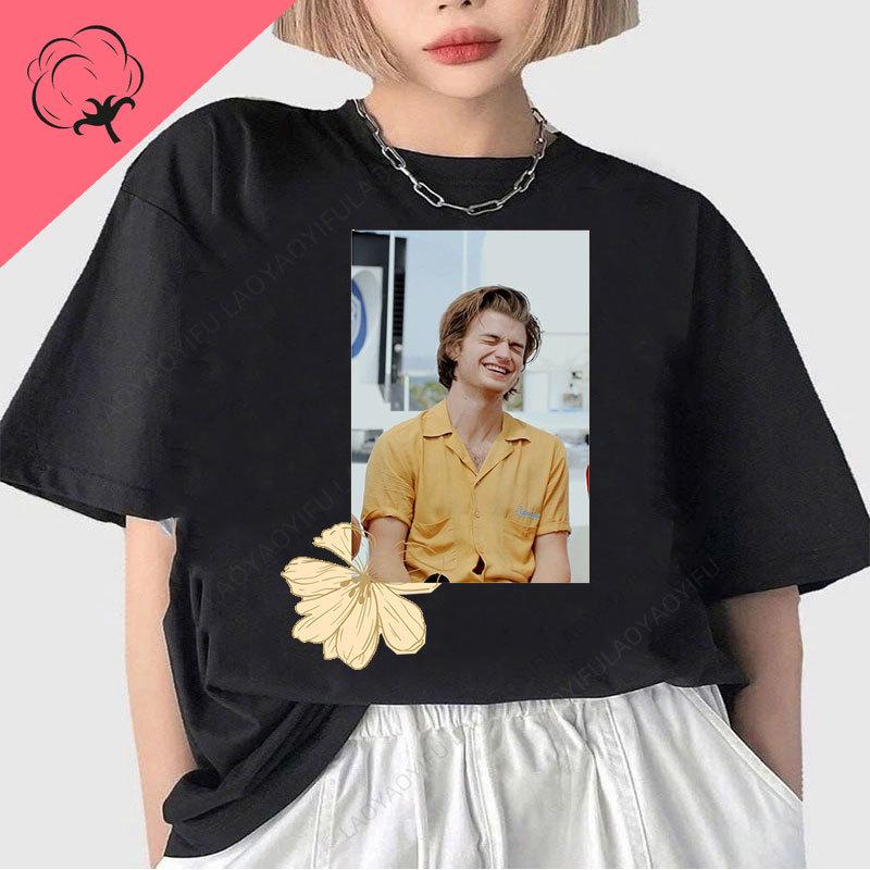 Spieler Djo Joe Keery T-Shirts Retro-Stil Film-Grafik-T-Shirts Baumwolle Rundhals Geschenk für Fans Unisex Oberteile Streetwear Y2k Kleidung