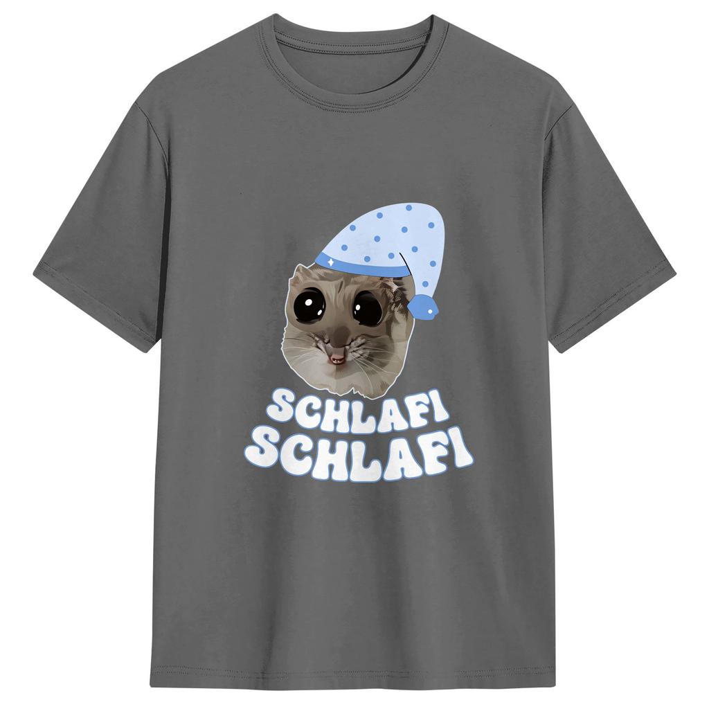 Cute Hamster Meme Tshirt Beach Popular T Shirts Unisex Cotton O Neck Oversize Top Tees Short Sleeve Y2k Basic Tops