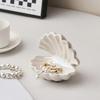 1 pièce Plateau en céramique semi-circulaire en forme de coquillage Multi-usage Rangement pour bijoux et clés pour la décoration de la maison Cadeaux