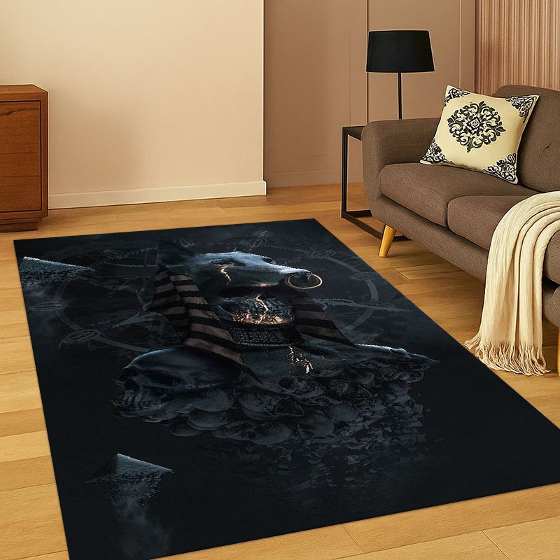 Antico Egitto Morte Anubi Faraone Tappeto Cartone Animato per Camera da Letto Soggiorno Divano Sala Giochi Zerbino Decorazioni per la Casa, Tappeto Area Antiscivolo