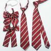 Women's Korean Style Striped Tie with Bow, Threaded Academy Look - Spring/Autumn.